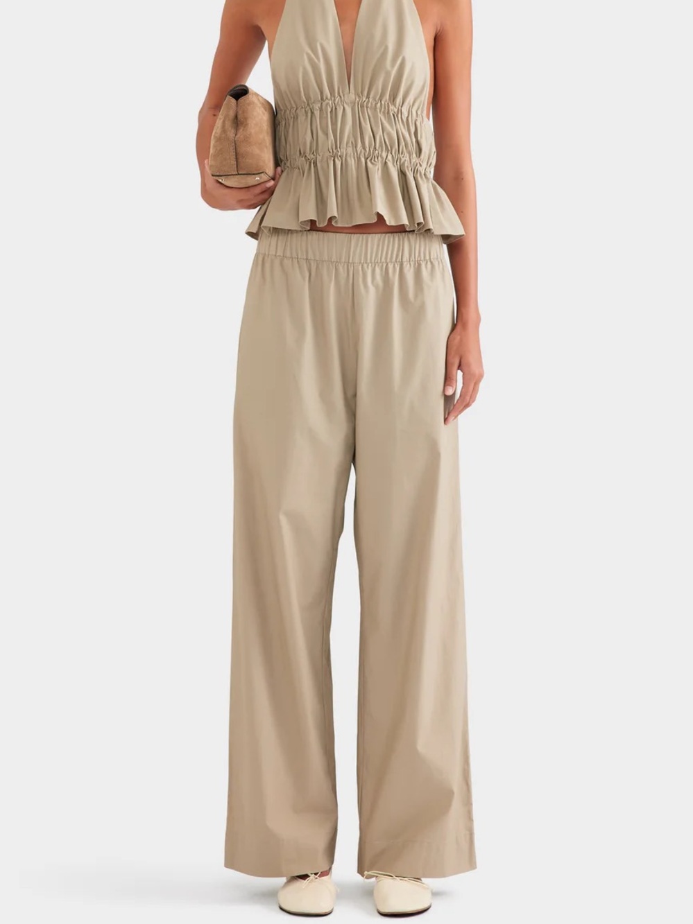 Venroy Heavy Cotton Poplin Pant in pebble brand new nvr worn sz lrg! Offer!